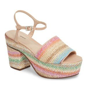 🌺SCHUTZ Ziquiele rattan Platform Wedge Sandal